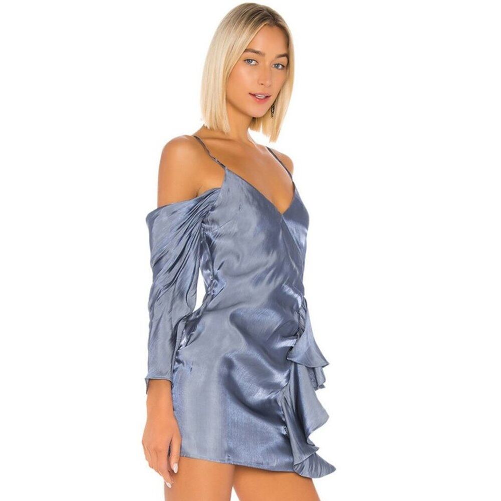Lovers and Friends Gia Mini Dress in Slate Blue NWT Size Small